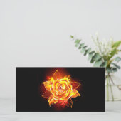 Carte De Remerciements Blooming Fire Rose (Debout devant)