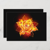 Carte De Remerciements Blooming Fire Rose (Devant / Derrière)