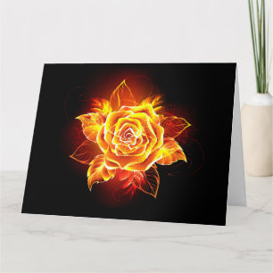 Carte De Remerciements Blooming Fire Rose