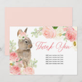 Carte De Remerciements Blouet rose pâle (Devant / Derrière)