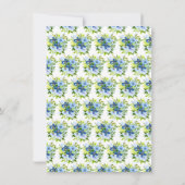 Carte De Remerciements Blue and Navy Flowers with Foliage (Dos)