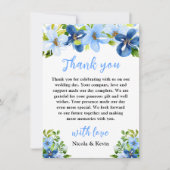 Carte De Remerciements Blue and Navy Flowers with Foliage (Devant)