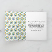 Carte De Remerciements Blue and Yellow Floral Wedding (Intérieur)