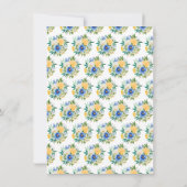 Carte De Remerciements Blue and Yellow Floral Wedding (Dos)
