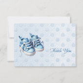 Carte de remerciements Blue Baby Shoes (Devant)