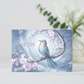 Carte De Remerciements Blue Bird Floral Thank You Card (Debout devant)