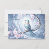 Carte De Remerciements Blue Bird Floral Thank You Card (Dos)