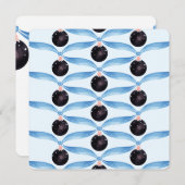 Carte De Remerciements Blue black Modern Winter Holiday Greeting (Devant / Derrière)