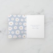 Carte De Remerciements Blue Boho Daisy fête d'anniversaire (Intérieur)