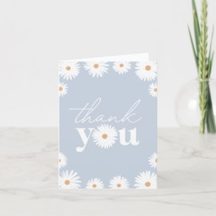 Carte De Remerciements Blue Boho Daisy fête d'anniversaire
