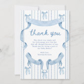 Carte De Remerciements Blue Bow Coquette Blue Boy baby shower (Devant)