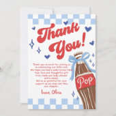 Carte De Remerciements Blue Bow She's Ready to Pop Baby Shower (Devant)