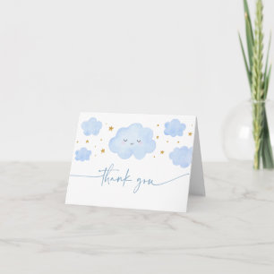 Carte De Remerciements Blue Boy Cloud Stars Baby Sprinkle
