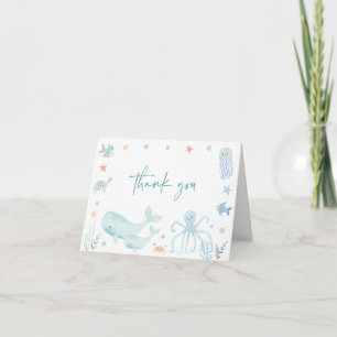 Carte De Remerciements Blue Boy Under the Sea Baby shower