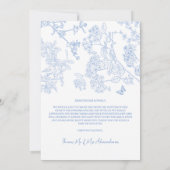 Carte De Remerciements Blue Chinoiserie Toile de Jouy Mariage Photo (Dos)