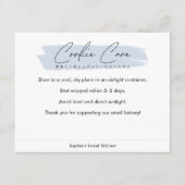 Carte De Remerciements Blue Cookie Care Instructions Minimalist Script (Devant)