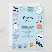 Carte De Remerciements Blue Éffrayant One mignonne Fantôme Halloween 1er (Devant)