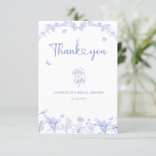 Carte De Remerciements Blue Garden Chinoiserie Baby Shower Mariage
