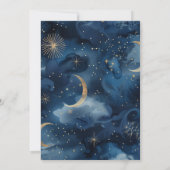 Carte De Remerciements Blue Gold Celestial Elegant Starry Sky Wedding (Dos)