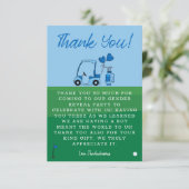Carte De Remerciements Blue Golf Gender Revevela Party (Debout devant)