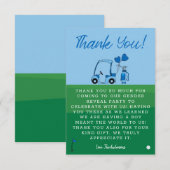 Carte De Remerciements Blue Golf Gender Revevela Party (Devant / Derrière)