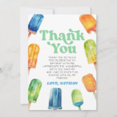 Carte De Remerciements Blue Green Orange Retro Popsicle fête d'anniversai (Devant)