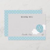 Carte de remerciements Blue Hot Air (Devant / Derrière)