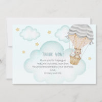 Blue Hot Air Balloon Baby shower d'animaux de bois