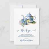 Carte De Remerciements Blue Hydrangea Baby shower Tea Party (Devant)