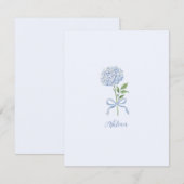 Carte De Remerciements Blue Hydrangea Personalized Note Card (Devant / Derrière)