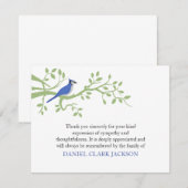 Carte De Remerciements Blue Jay Funeral Thank you Note Card (Devant / Derrière)