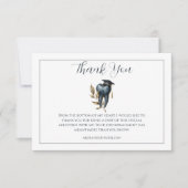 Carte De Remerciements Blue Laurel Tooth Graduation Party (Devant)