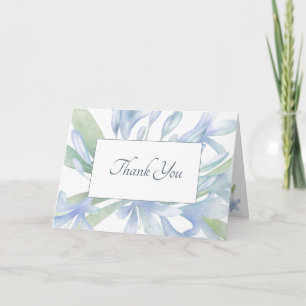 Carte De Remerciements Blue Lilies Aquarelle Mariage Photo