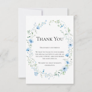 Carte De Remerciements Blue Meadow Wildflower Personalized Wedding Gratit