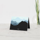 Carte De Remerciements Blue Mountain Range, Mariage rustique (Dos)