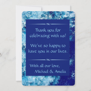 Carte de remerciements Blue Ocean Water Mariage