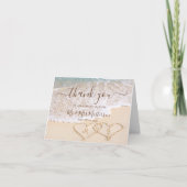 Carte De Remerciements Blue Ocean Waves Plage tropicale Mariage (Devant)