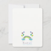 Carte De Remerciements Blue Pastels Rainbow Et Balloons Baby shower Garço (Devant)