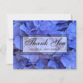 Carte De Remerciements Blue periwinkel élégantes hydrangées florales (Devant)