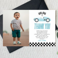 Blue Racecar Race Car Custom Photo Anniversaire