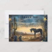 Carte De Remerciements Blue Sky Rustic Cowboy 1st Birthday Rodeo (Devant)