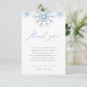 Carte De Remerciements Blue Snow in Love Bridal Shower (Debout devant)