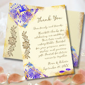 Carte De Remerciements Blue Talavera Gold Baroque Wedding