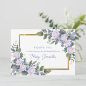 Carte De Remerciements Blue White Floral Retirement Flat (Debout devant)