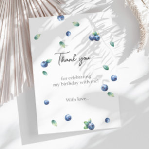 Carte De Remerciements Blueberry Anniversaire Fête Berry Sweet Aquarelle