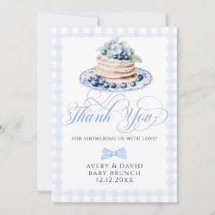 Carte De Remerciements Blueberry Pancake Baby Brunch Baby shower Garçon