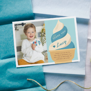 Carte De Remerciements Blueberry Vanilla Ice Cream Anniversaire de enfant