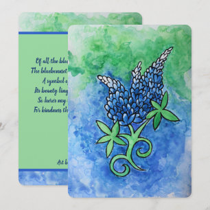 Carte De Remerciements Bluebonnets du Texas