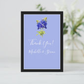 Carte De Remerciements Bluebonnets du Texas sur le bleu ardoise, mariage (Debout devant)