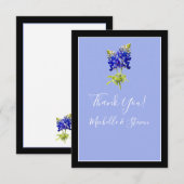 Carte De Remerciements Bluebonnets du Texas sur le bleu ardoise, mariage (Devant / Derrière)